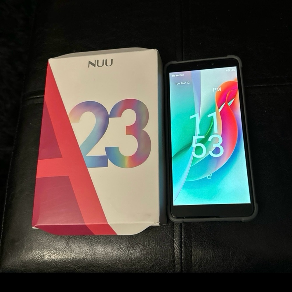 NUU 23 brand android phone with box and charger with free phone case
